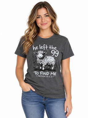 He Left The 99 to Find Me Charcoal Gray Short Sleeve T-Shirt